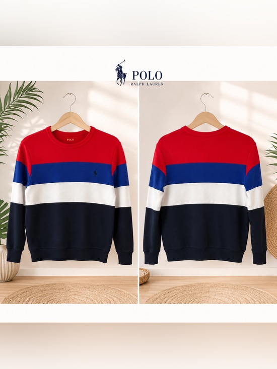 Polo Ralph Lauren Other - NWOT Polo Ralph Lauren Kids Colorblock Sweatshirt Red Blue White Black Size 8 S